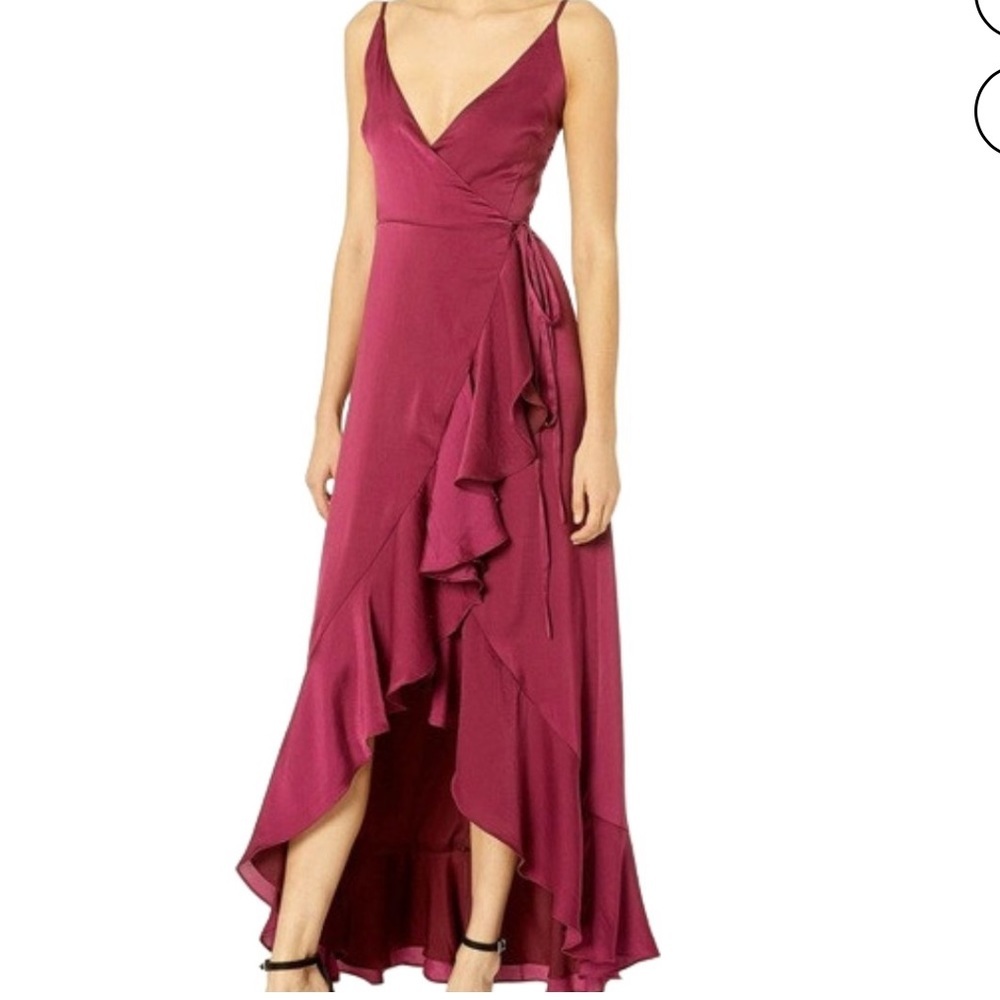 Yumi Kim cross road burgundy wrap maxi dress size small